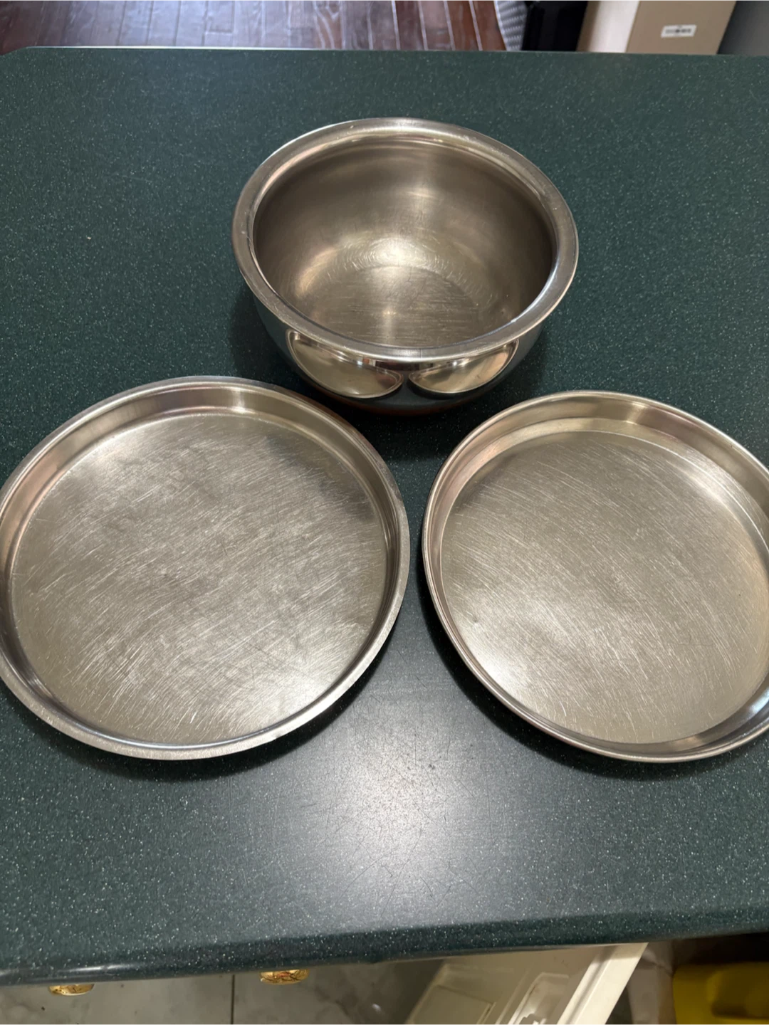 Stainless Steel Serving Bowl and Trays