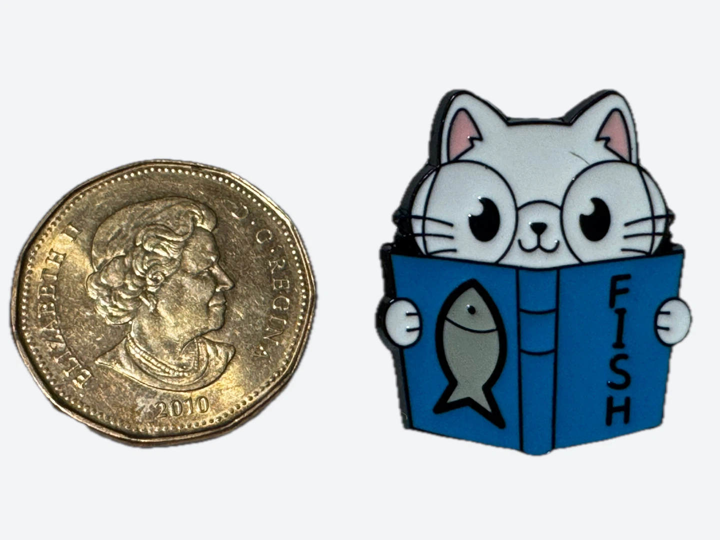 Cute Cat Reading Book Enamel Pin