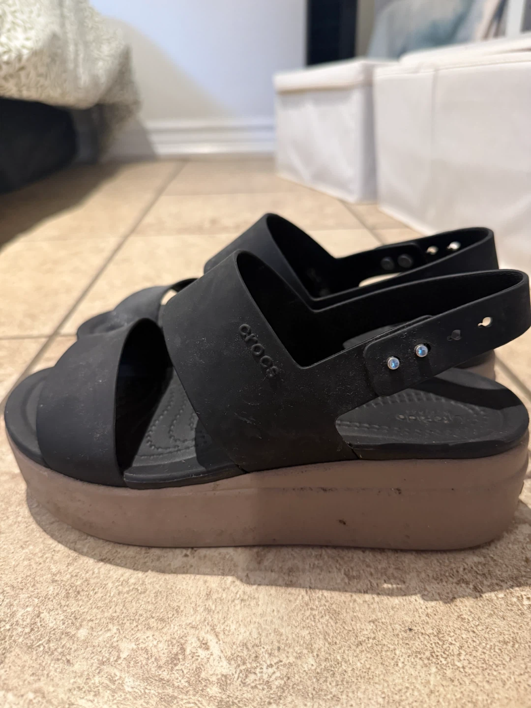 Crocs LiteRide Platform Sandals Black