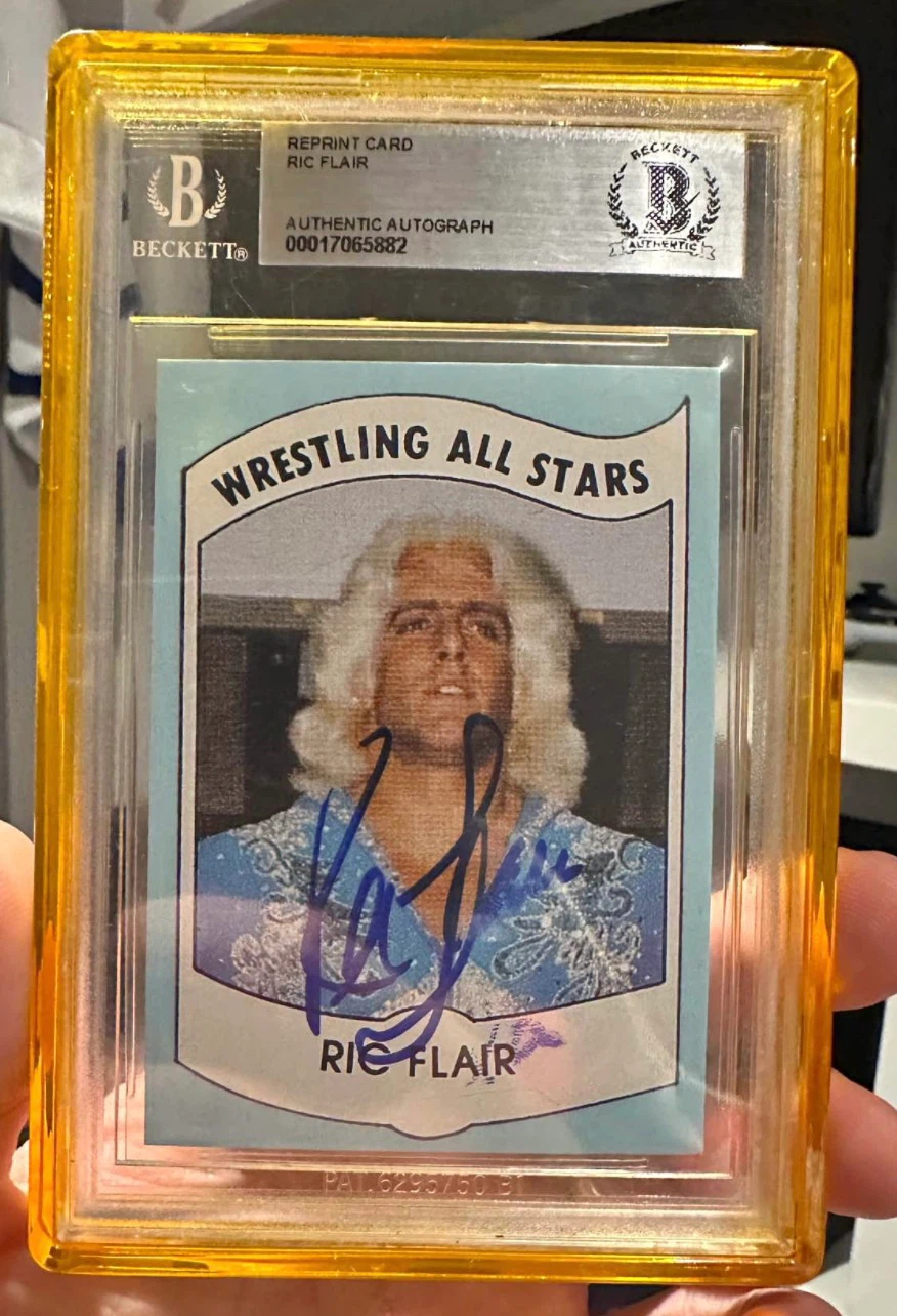 Autographed Ric Flair Wrestling All Stars Reprint Card