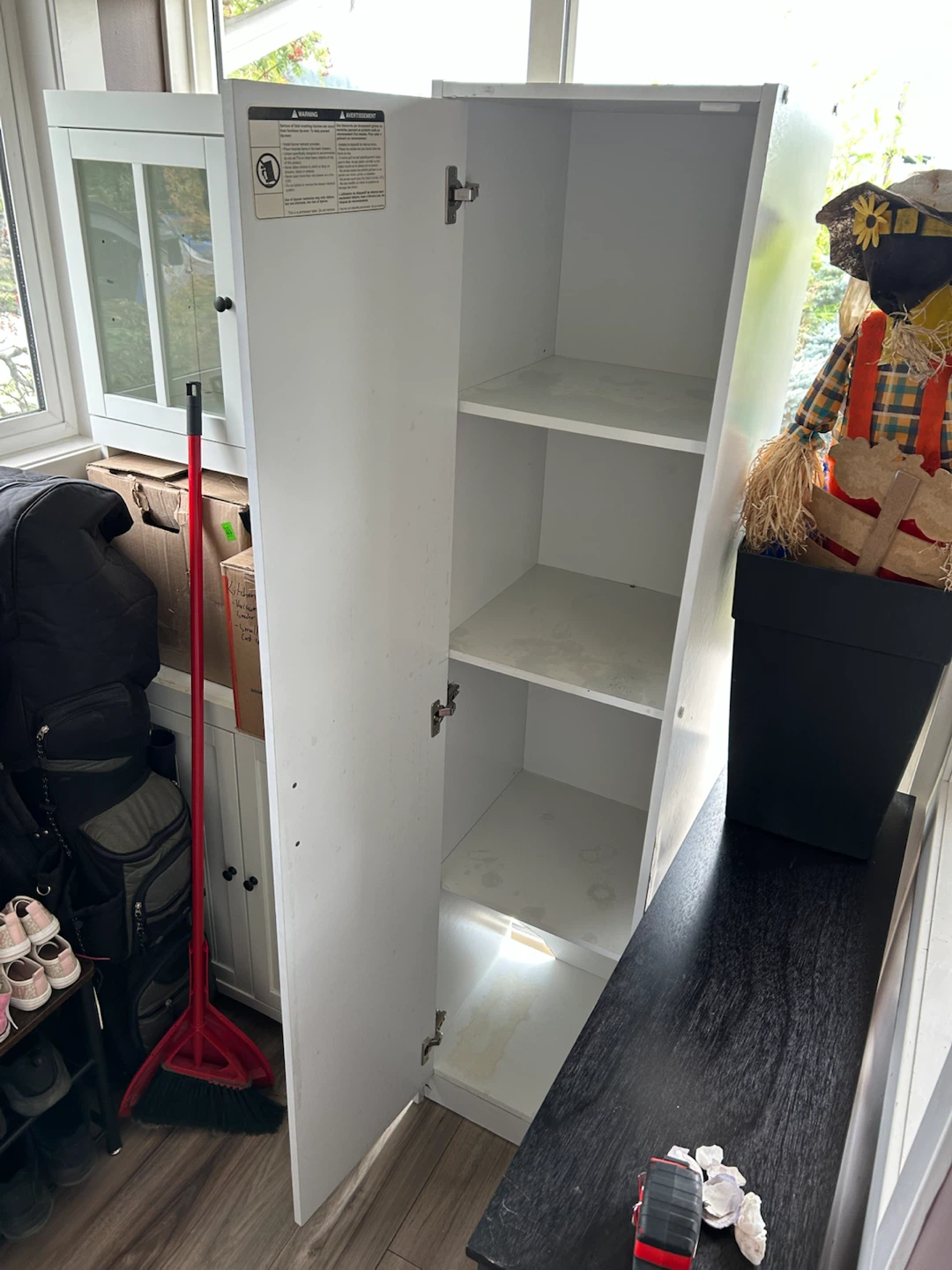 Free White Tall Storage Cabinet