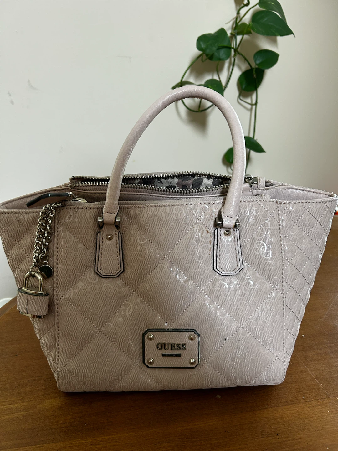 Guess Quilted Blush Pink Handbag