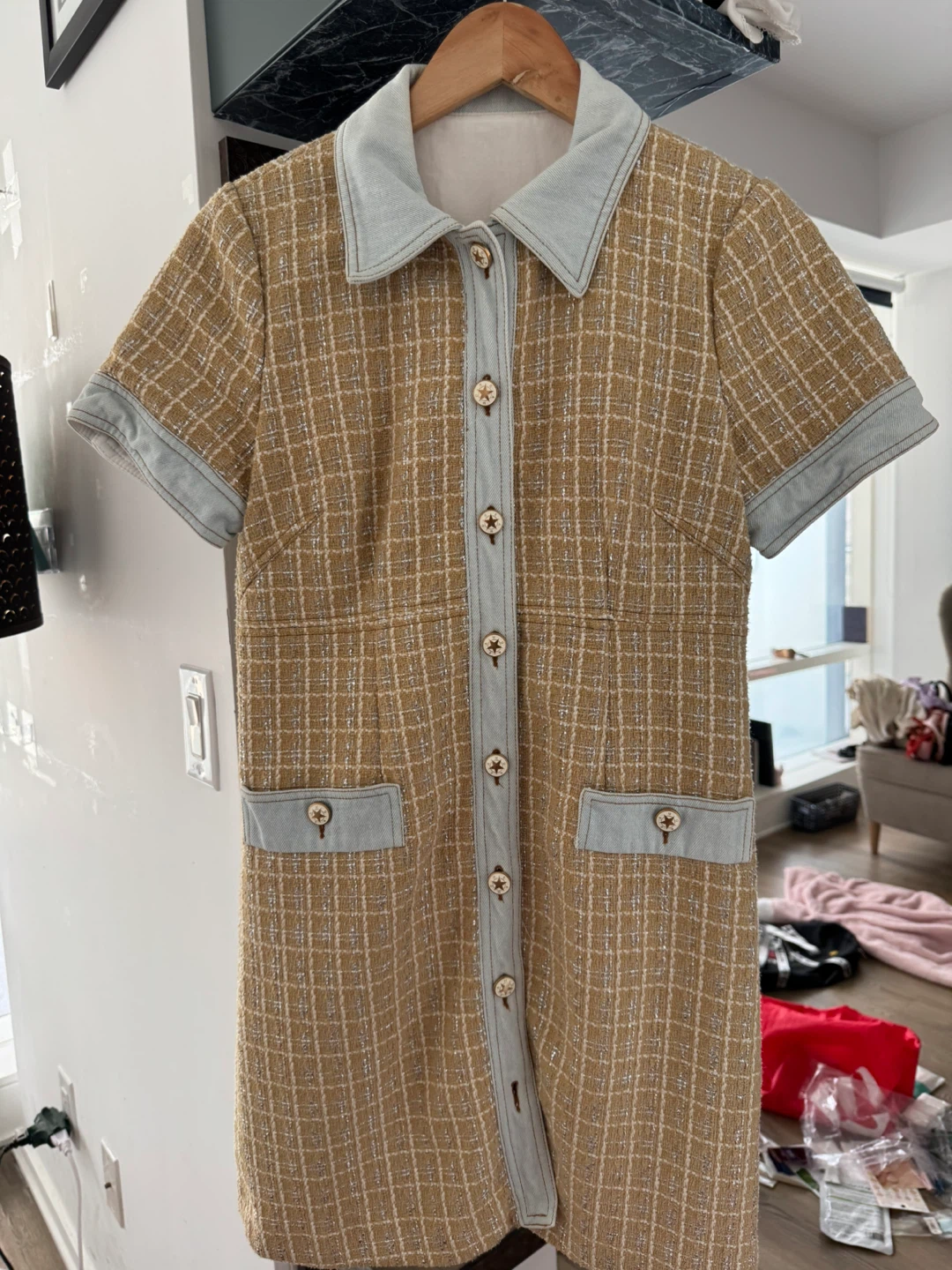 sandro denim office lady shirt dress - photo 3
