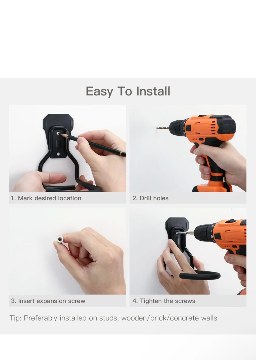 Housolution Bike Wall Mount with Fixed Hook - photo 3