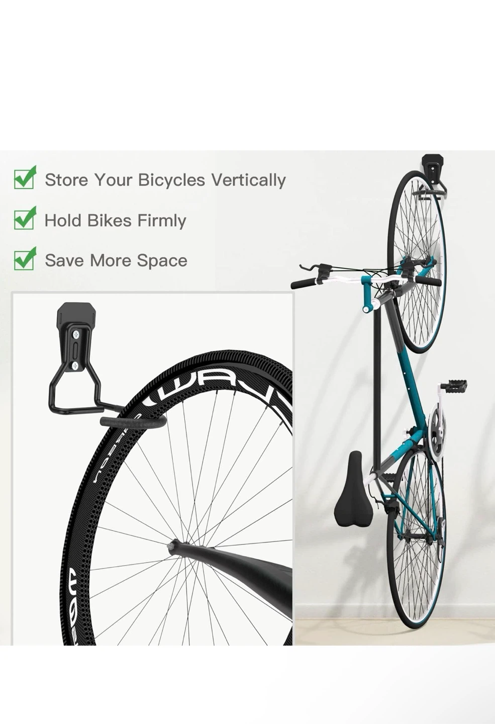 Housolution Bike Wall Mount with Fixed Hook - photo 5