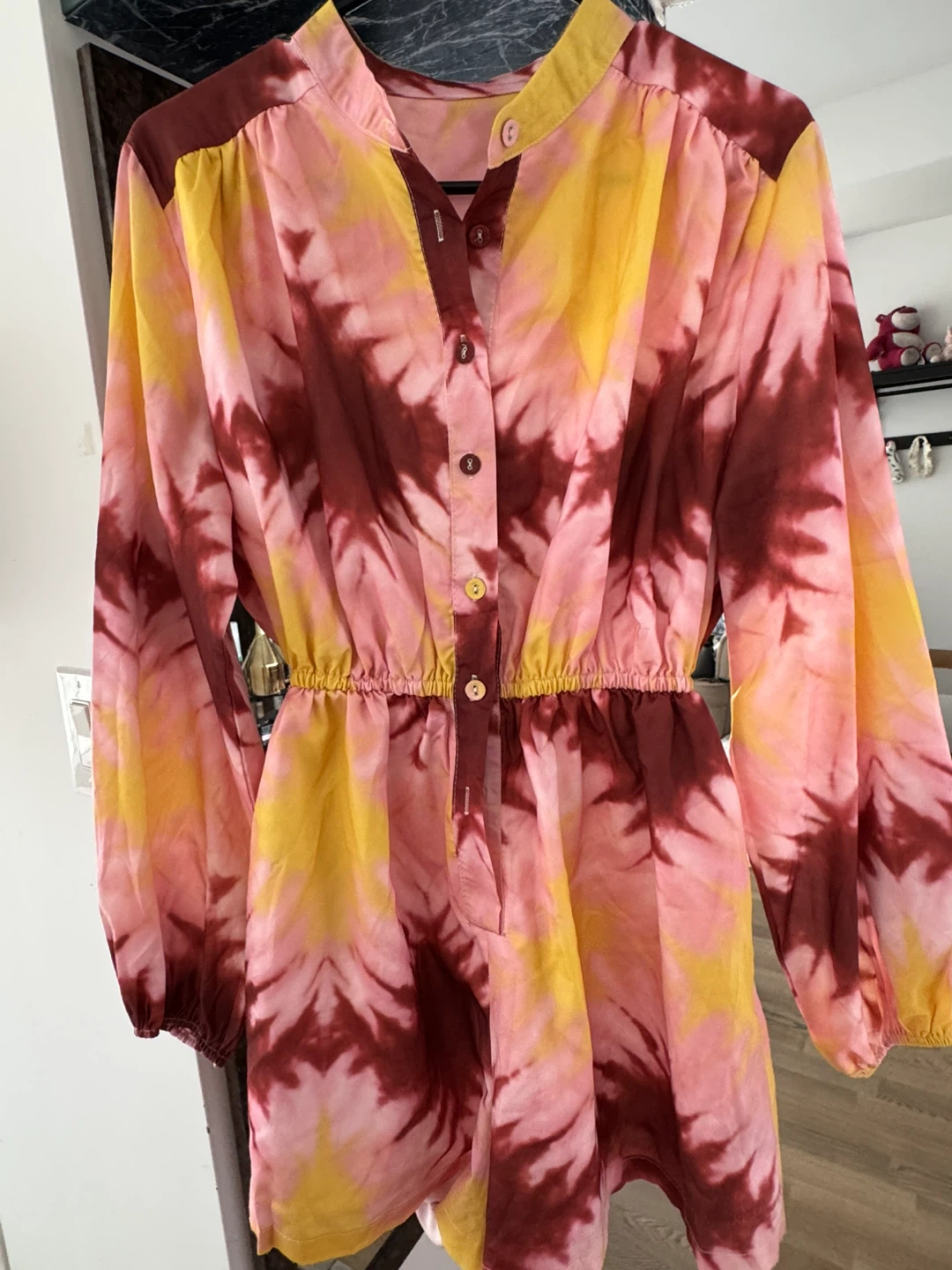 Tie-Dye Long-Sleeve Shirt Jumpsuit - photo 3