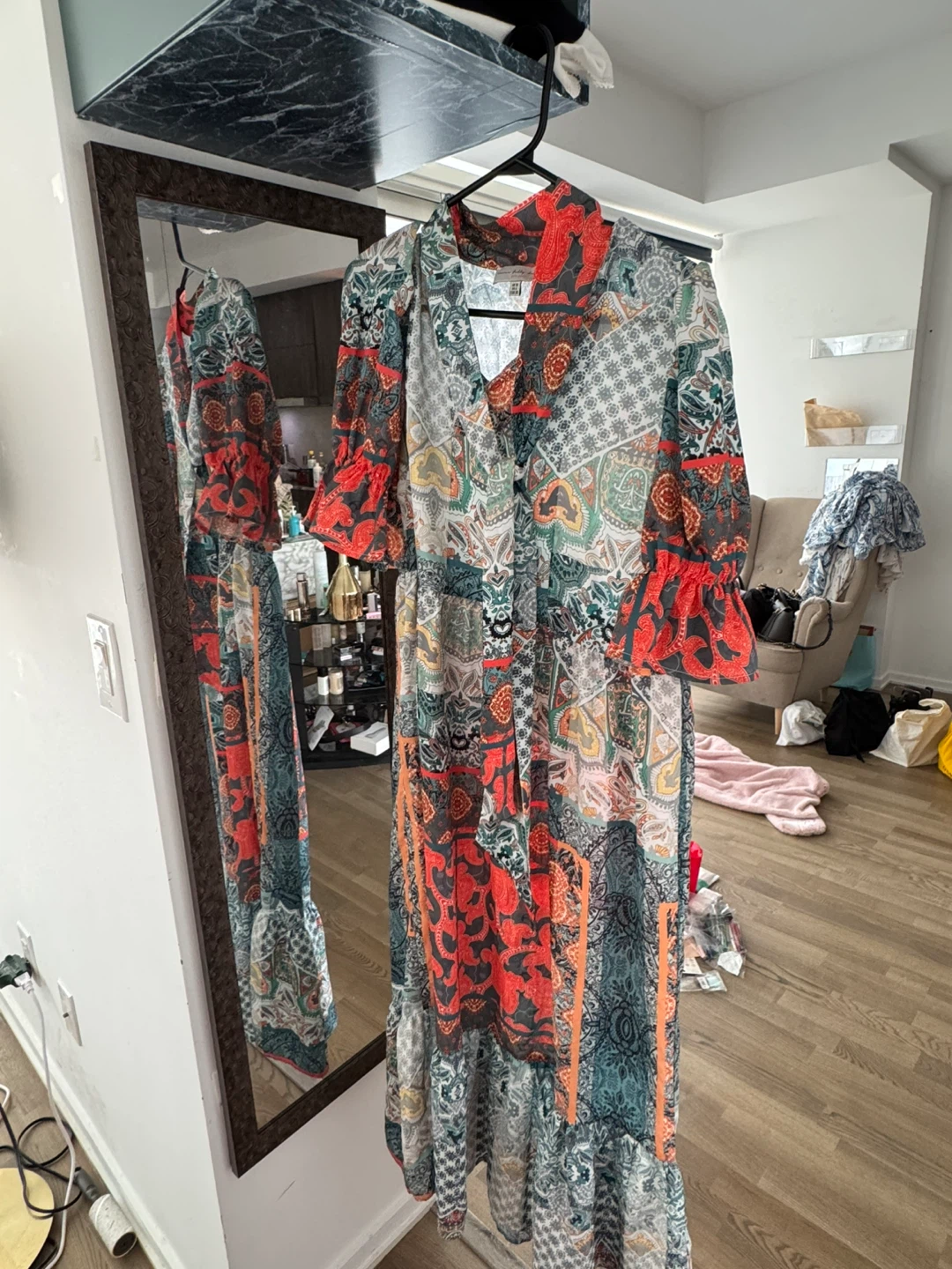 Whole silk Paisley Print Dress