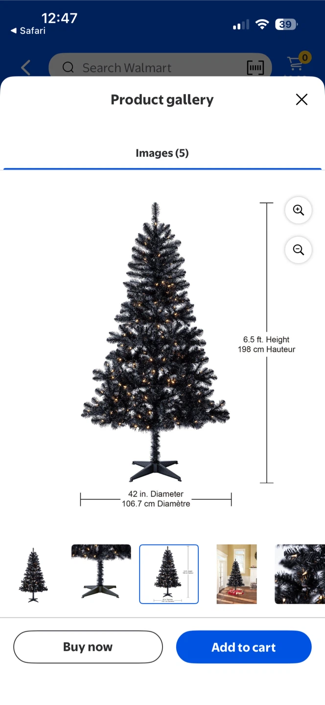6.5ft Pre-Lit Black Christmas Tree – Brand New Sealed