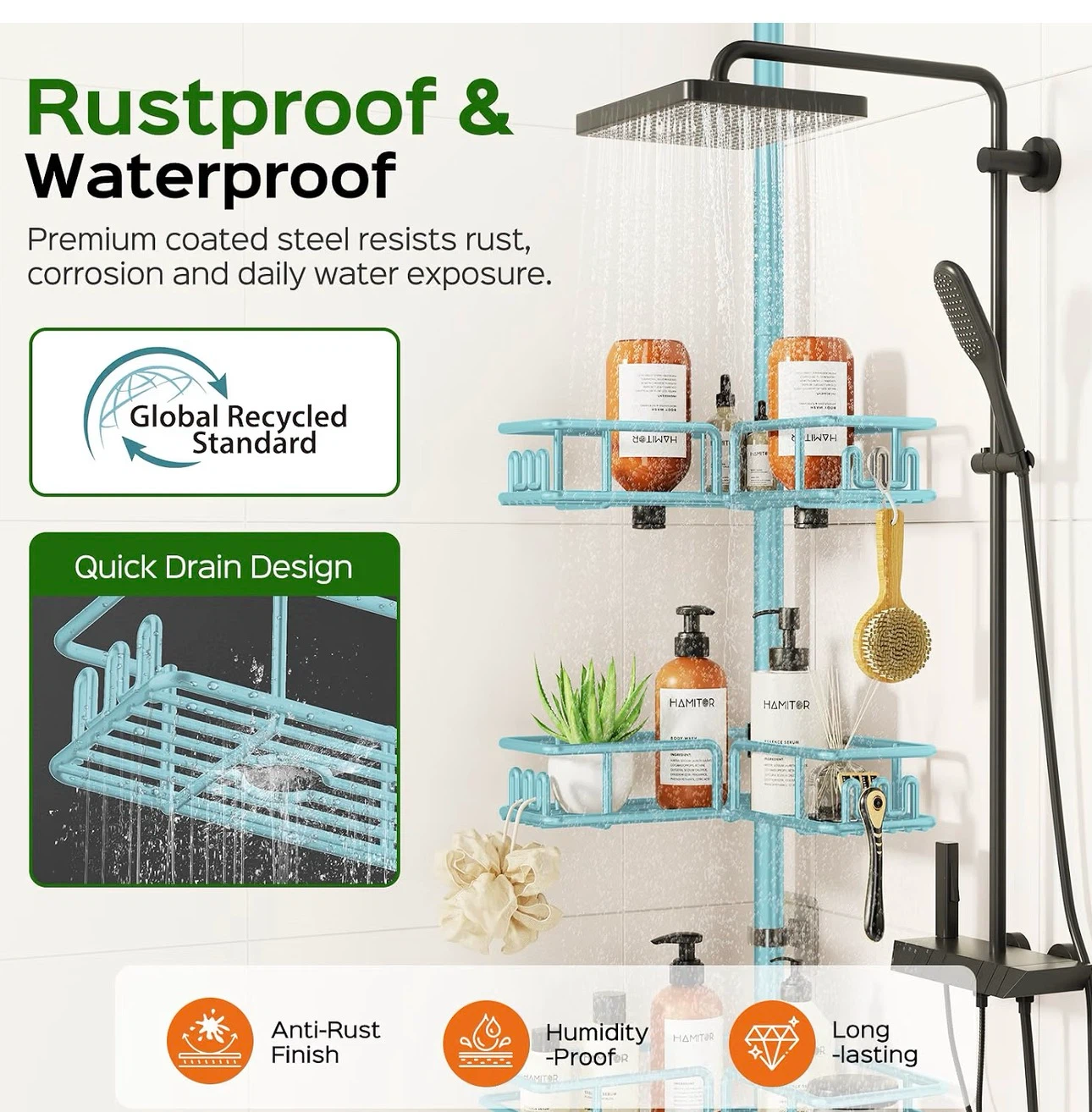 Tension Pole Corner Shower Caddy - photo 2