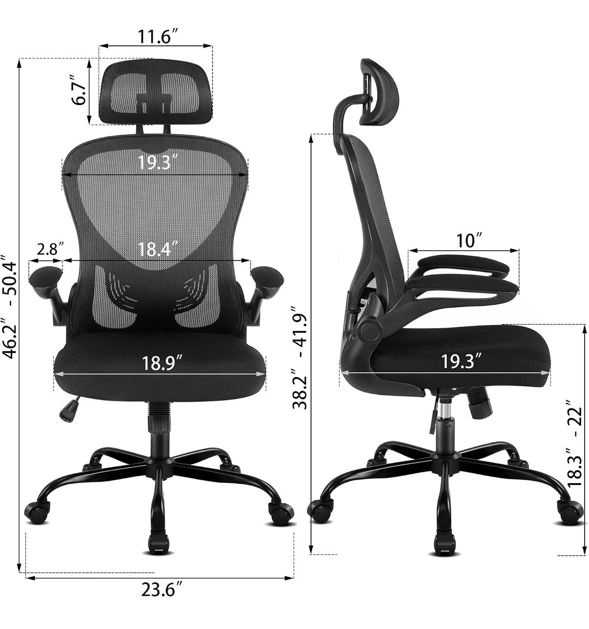 Black Ergonomic Mesh Office Chair - photo 2