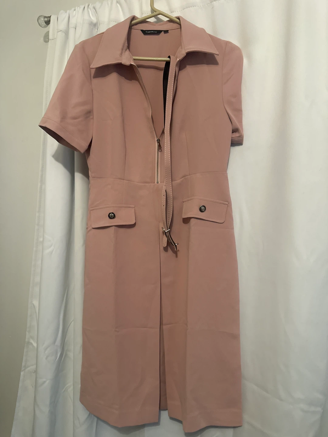 CyperRiver Pink Zipper Front Dress - photo 3