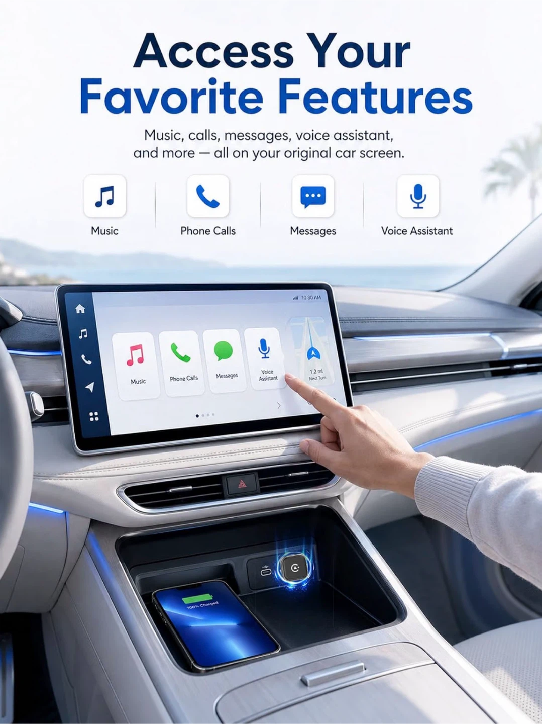 Wireless Apple CarPlay and Android Auto Adapter - photo 4