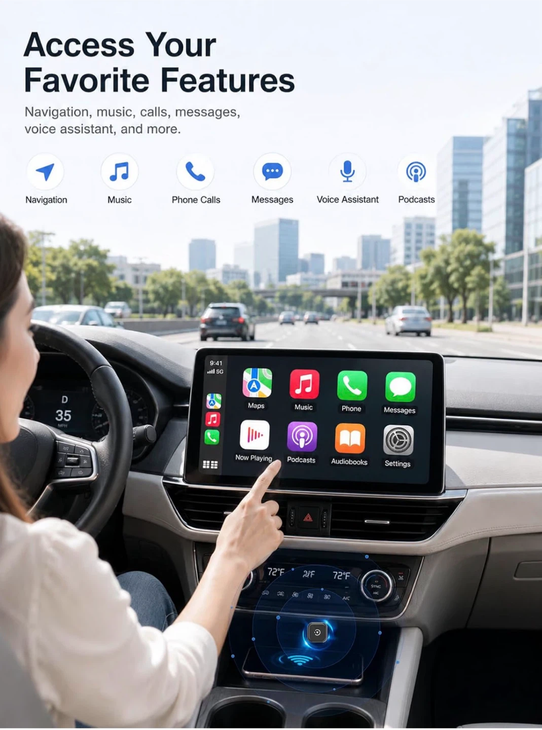 Wireless Apple CarPlay and Android Auto Adapter - photo 5