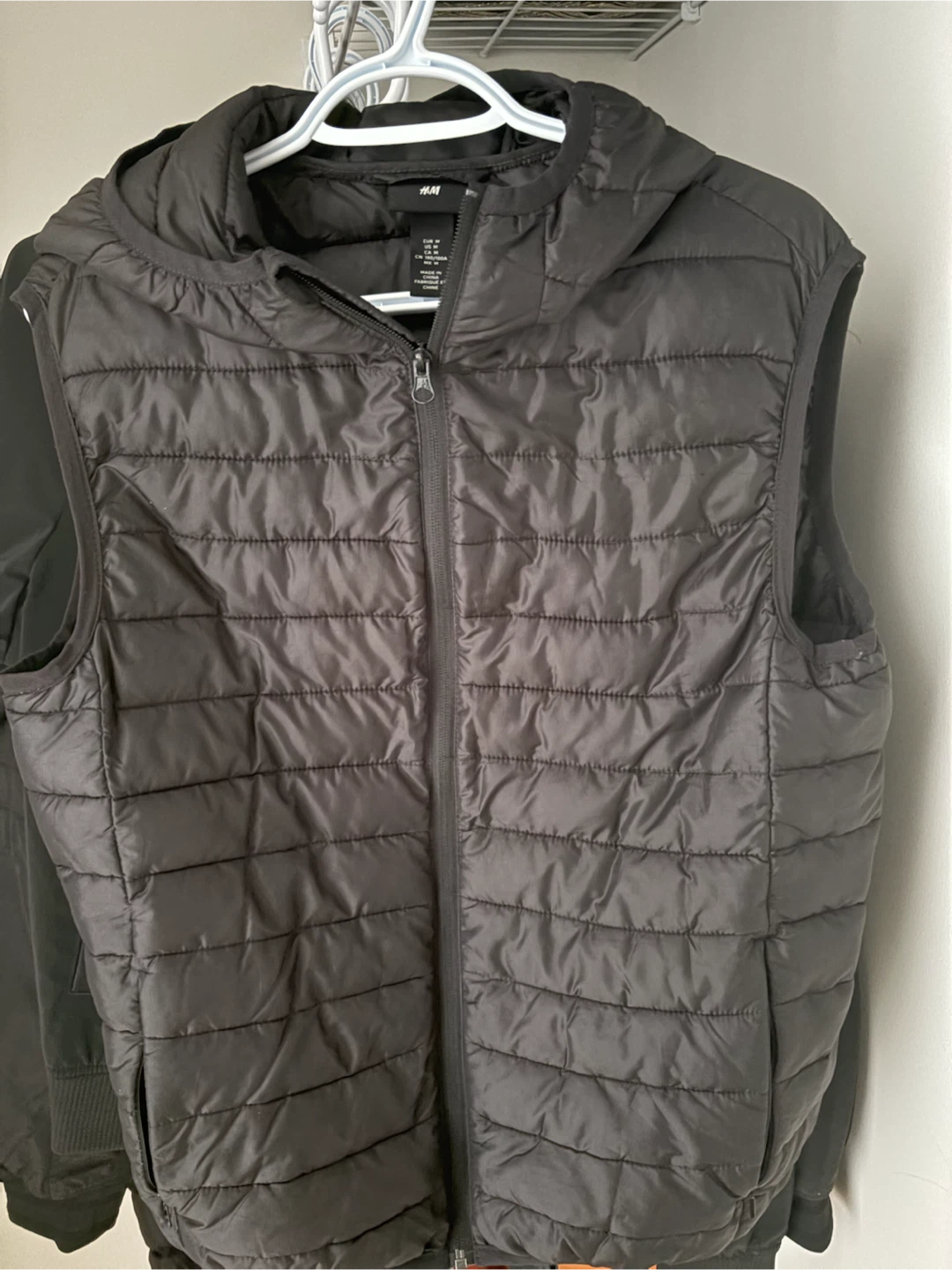 H&M Black Hooded Vest