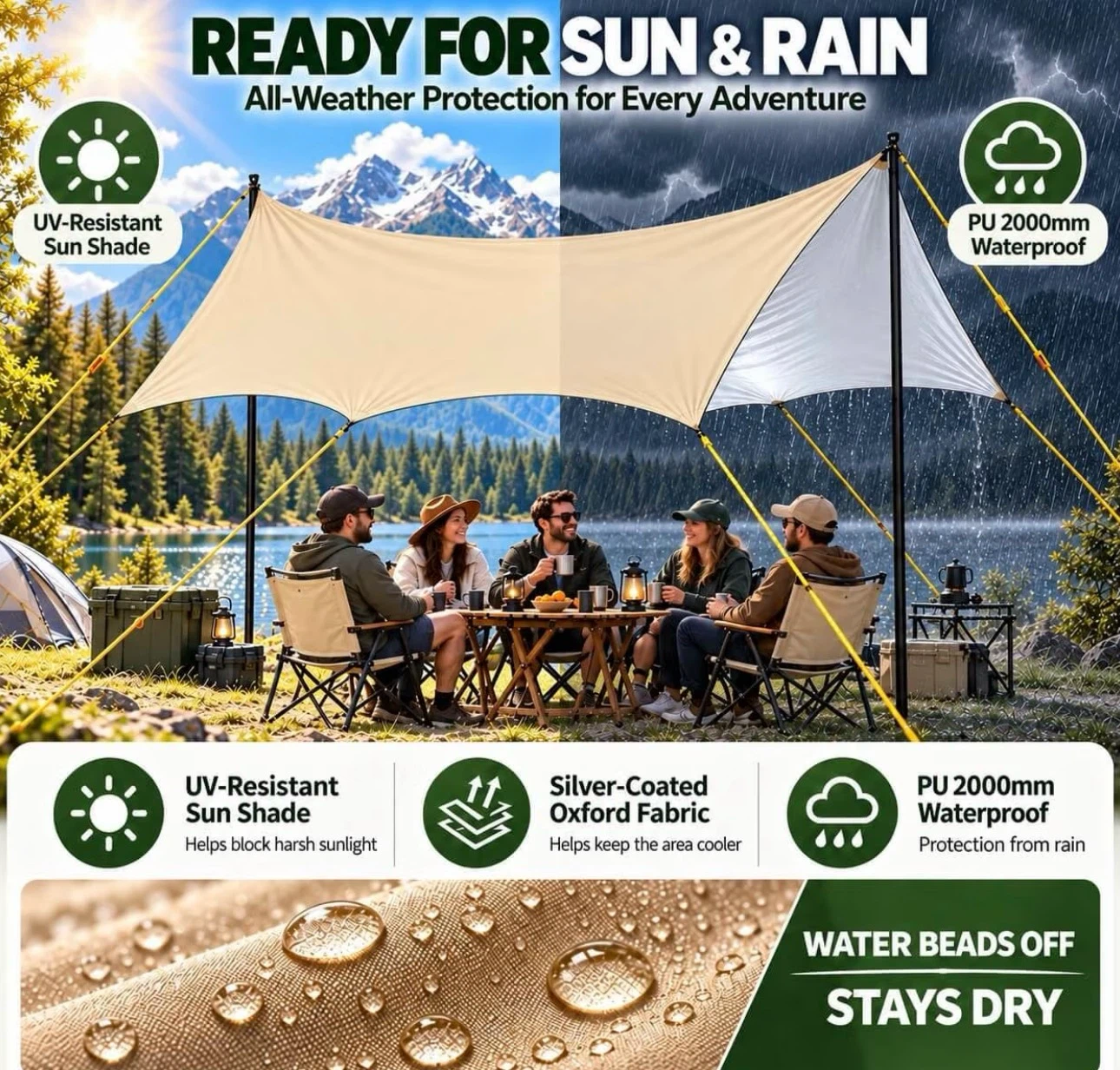 Extra-Large Butterfly Camping Tarp Shelter - photo 2