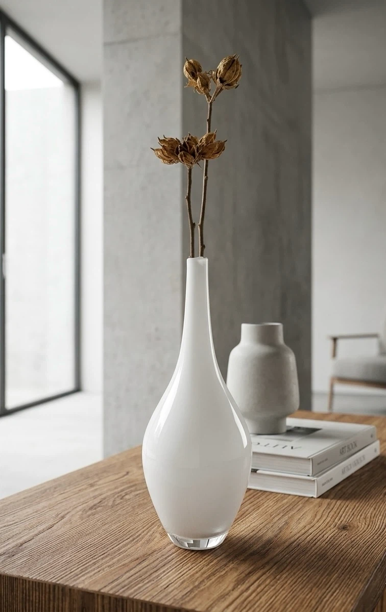 Vintage90s IKEA White Glass Vase