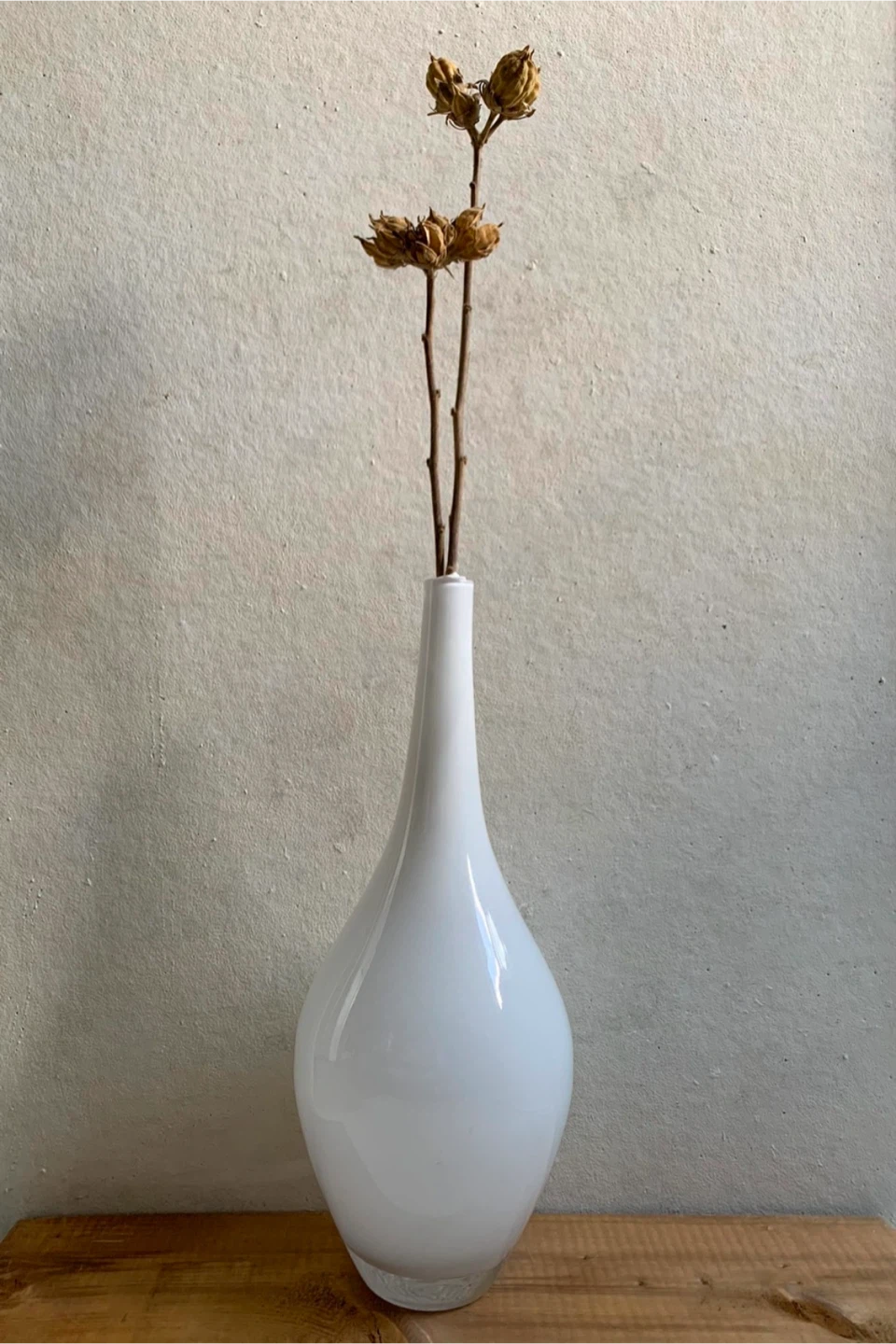 Vintage90s IKEA White Glass Vase - photo 4