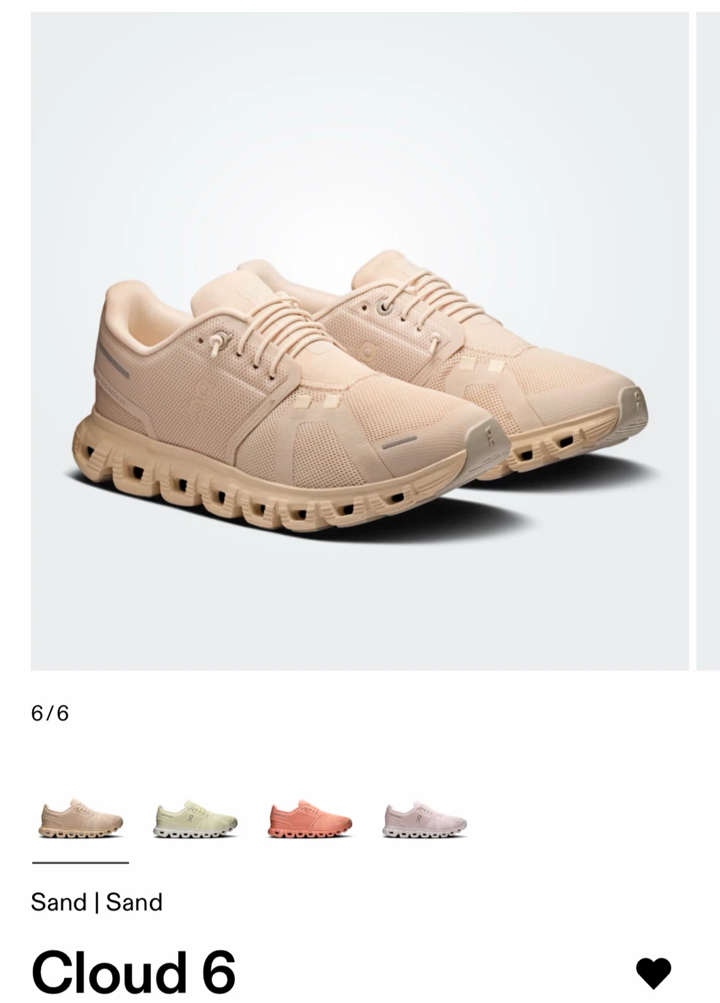 On Cloud 6 (Women, size 7, sand color) - photo 2
