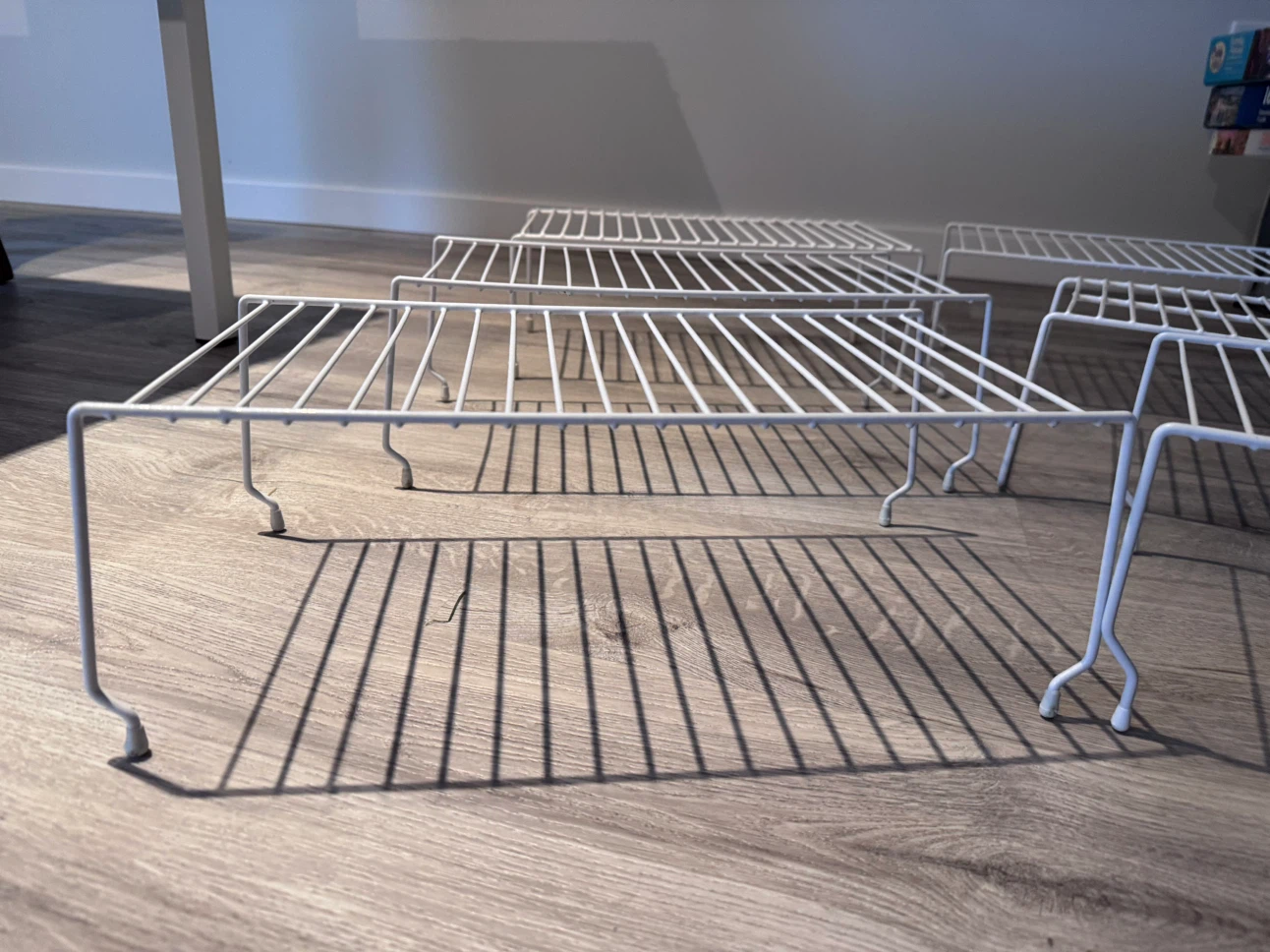 Six White Wire Cabinet Shelf Organizers - photo 2