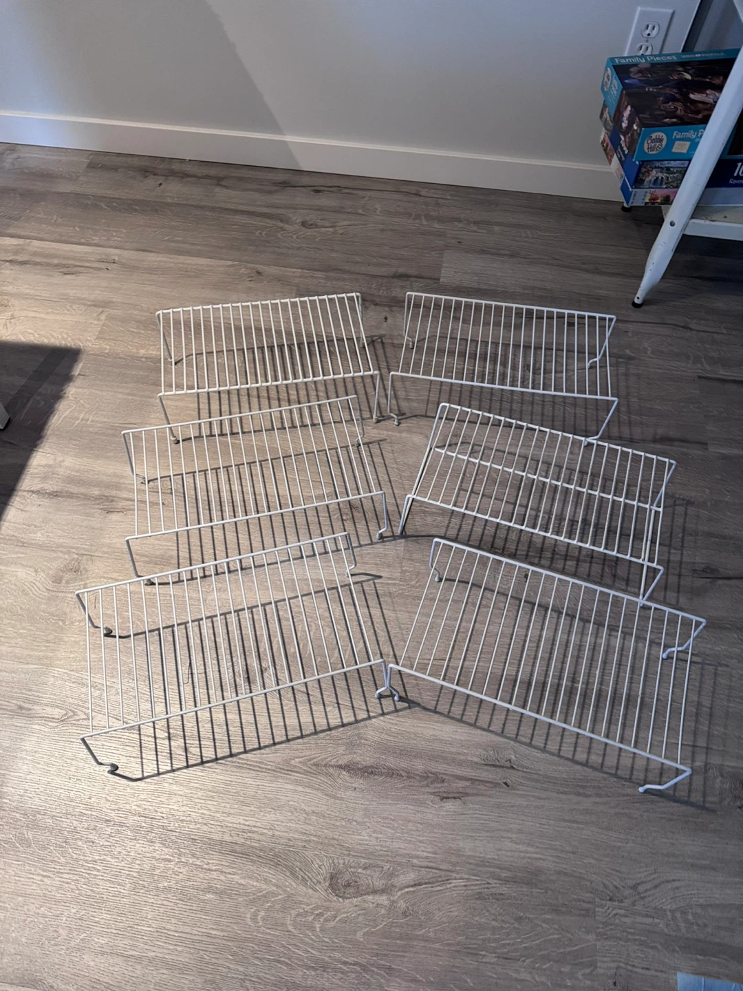 Six White Wire Cabinet Shelf Organizers - photo 4