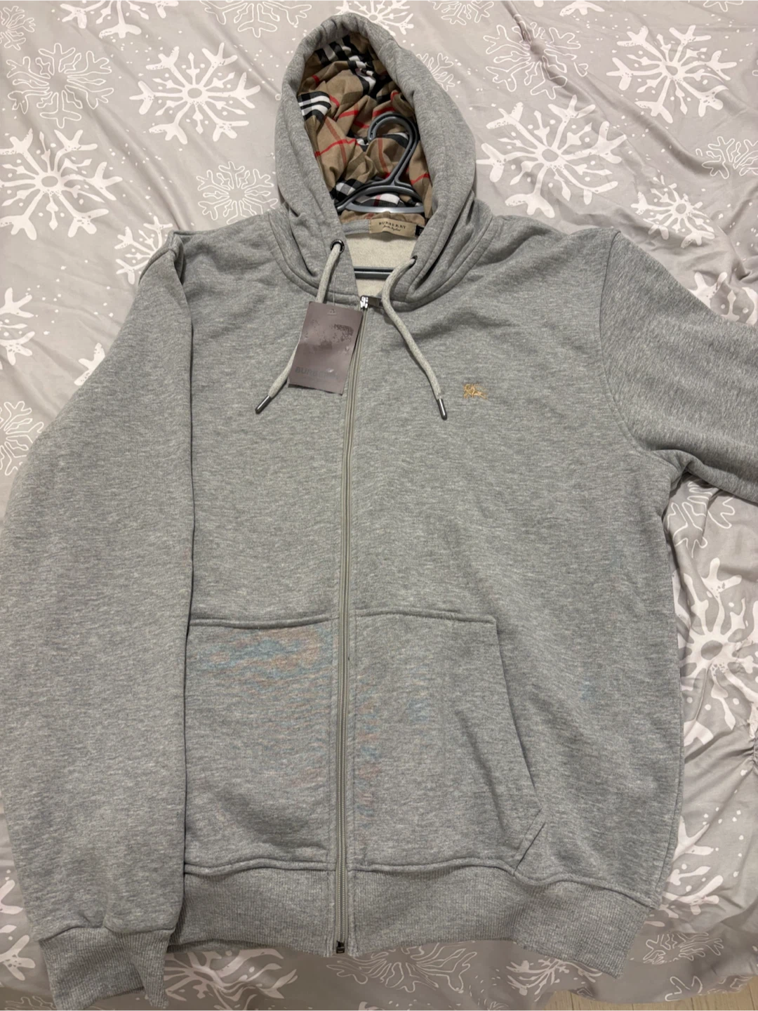 Burberry Grey Full-Zip Hoodie