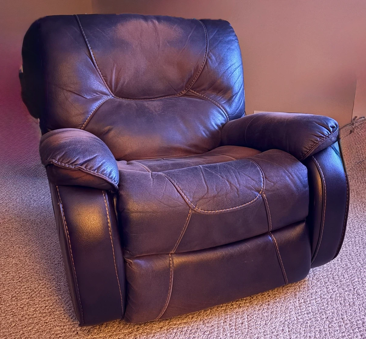Brown electric recliner chair