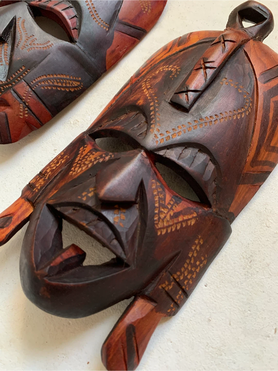 Vintage Hand Carved Wooden African Masks - photo 3