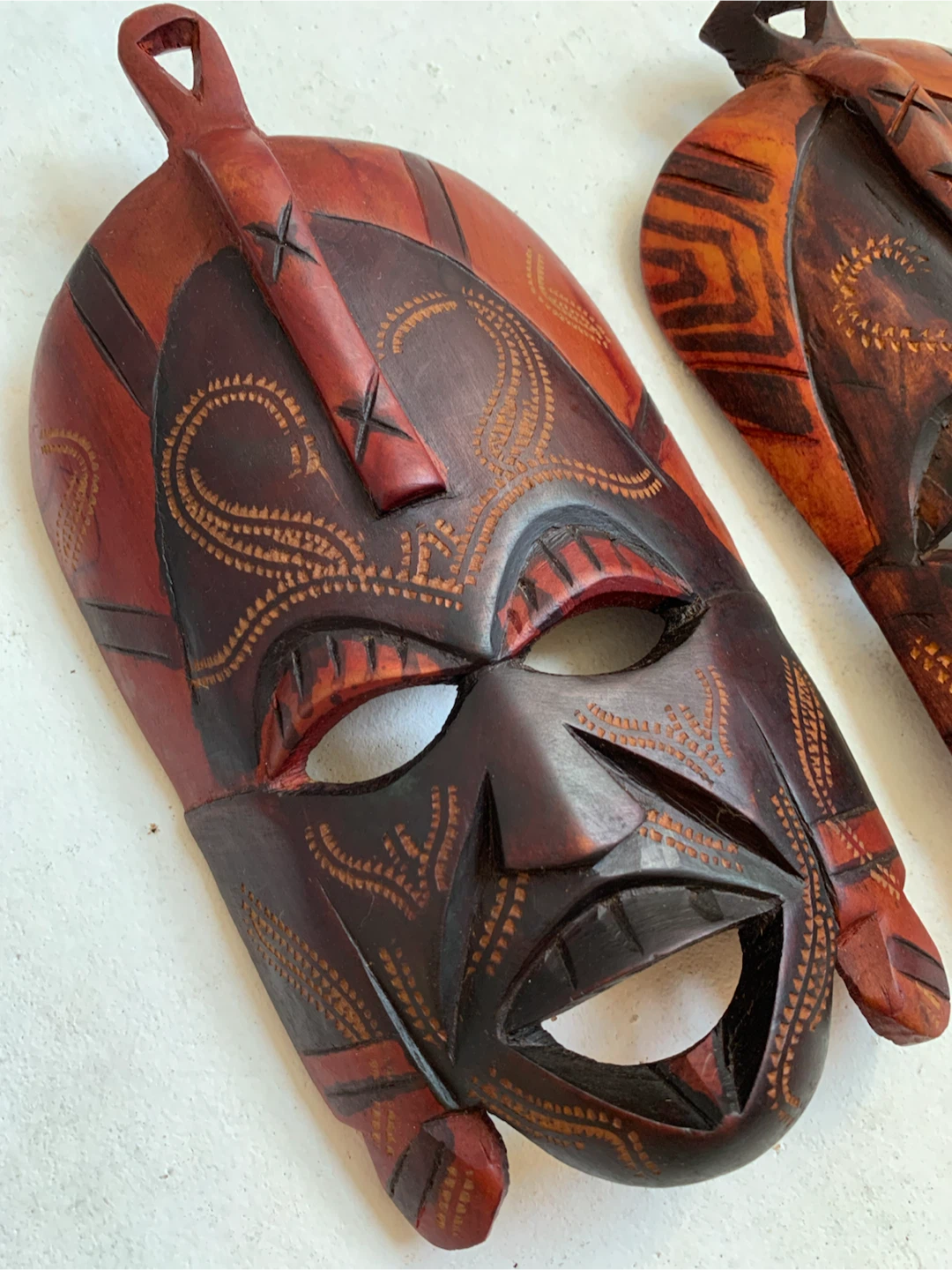 Vintage Hand Carved Wooden African Masks - photo 4