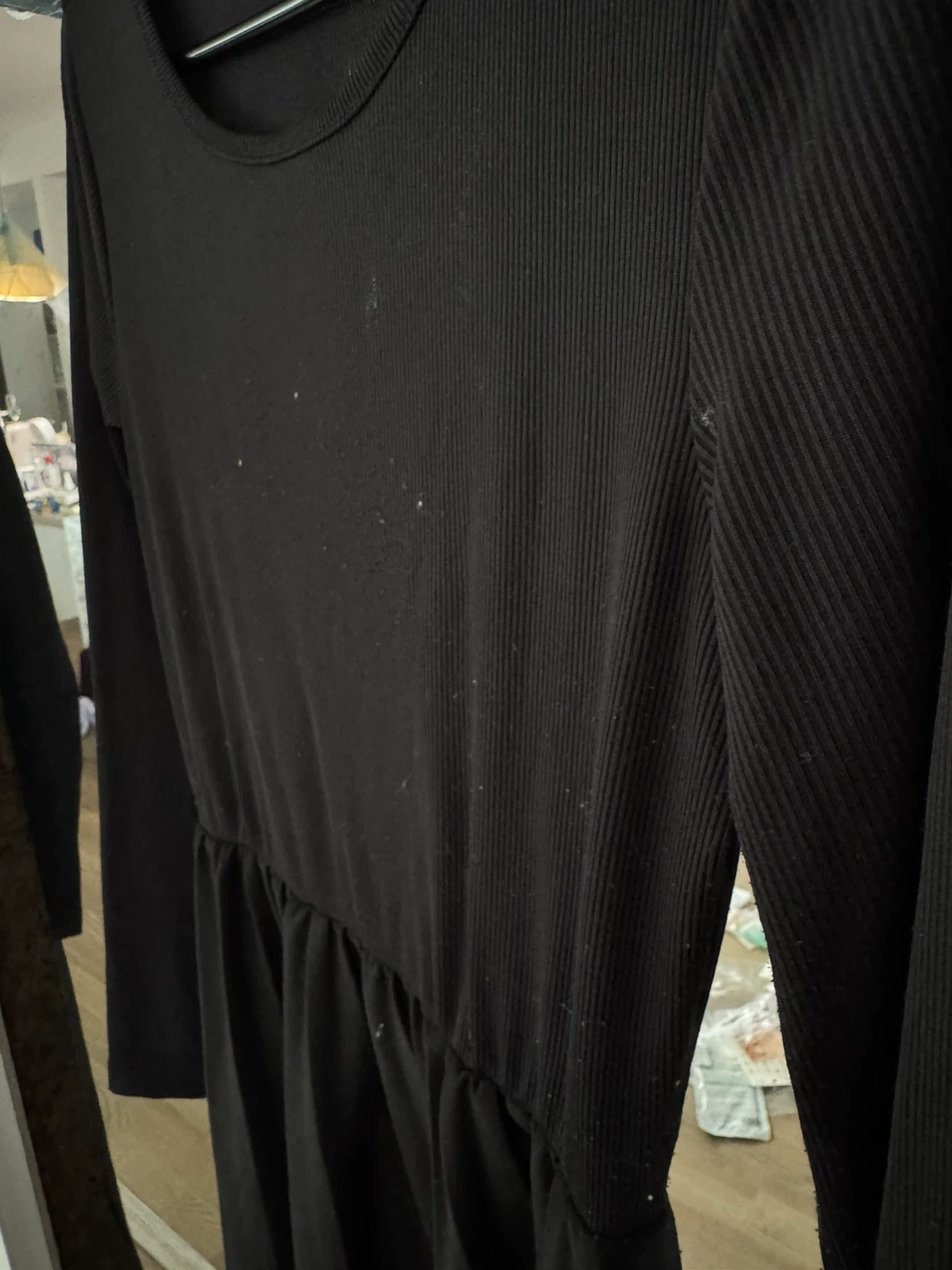 Ballet Core Black Long-Sleeve Ribbed Midi Dress - photo 5