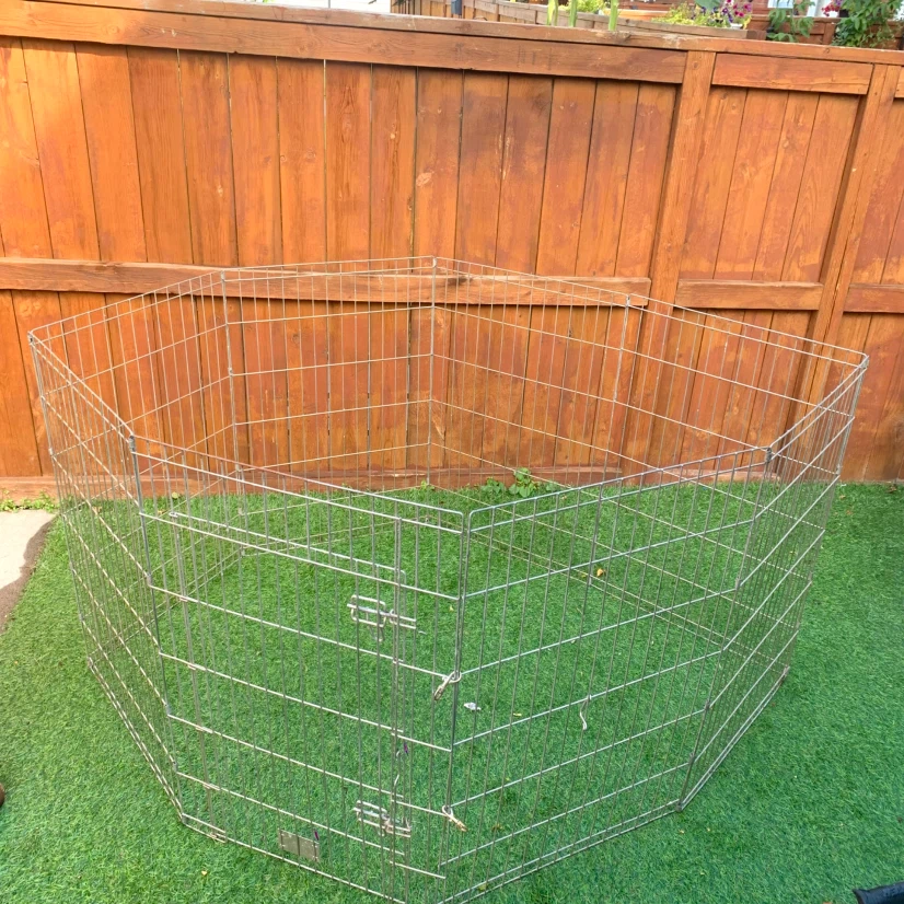 Dog Exercise Pen 8 Panel Foldable Pet Playpen Metal Cage Fence