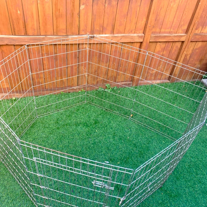 Dog Exercise Pen 8 Panel Foldable Pet Playpen Metal Cage Fence - photo 2