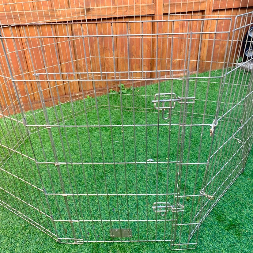Dog Exercise Pen 8 Panel Foldable Pet Playpen Metal Cage Fence - photo 3