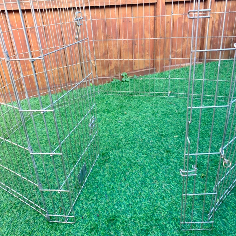 Dog Exercise Pen 8 Panel Foldable Pet Playpen Metal Cage Fence - photo 5