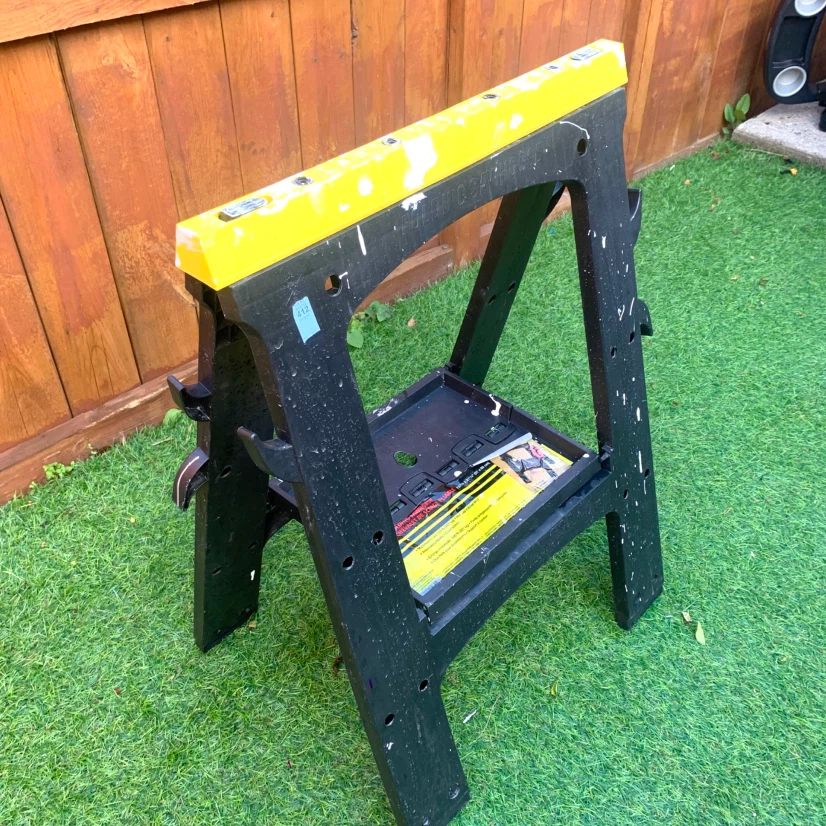 Folding Sawhorse 500 lb Heavy Duty Work Stand Workshop Tool - photo 3