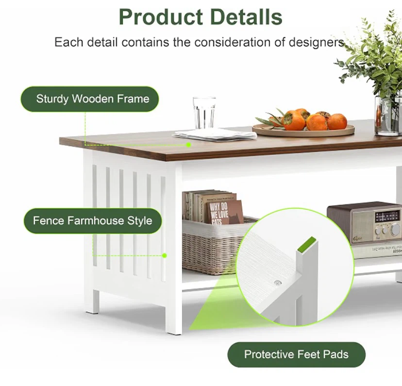 Brand New Farmhouse Coffee Table - 39.4” - photo 3