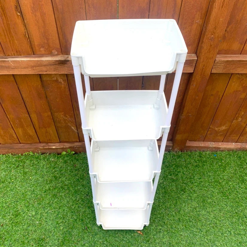White 5-Tier Slim Rolling Storage Cart - photo 4