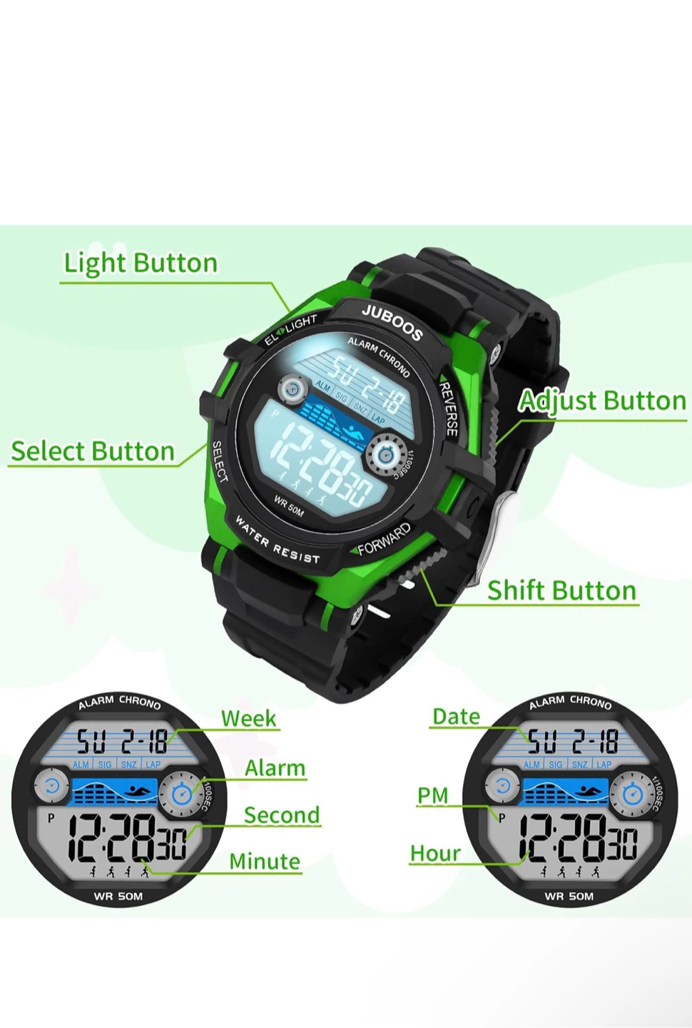 Kids Watch Digital Waterproof Wristwatch for Boys Girls Age 7-16 - photo 2