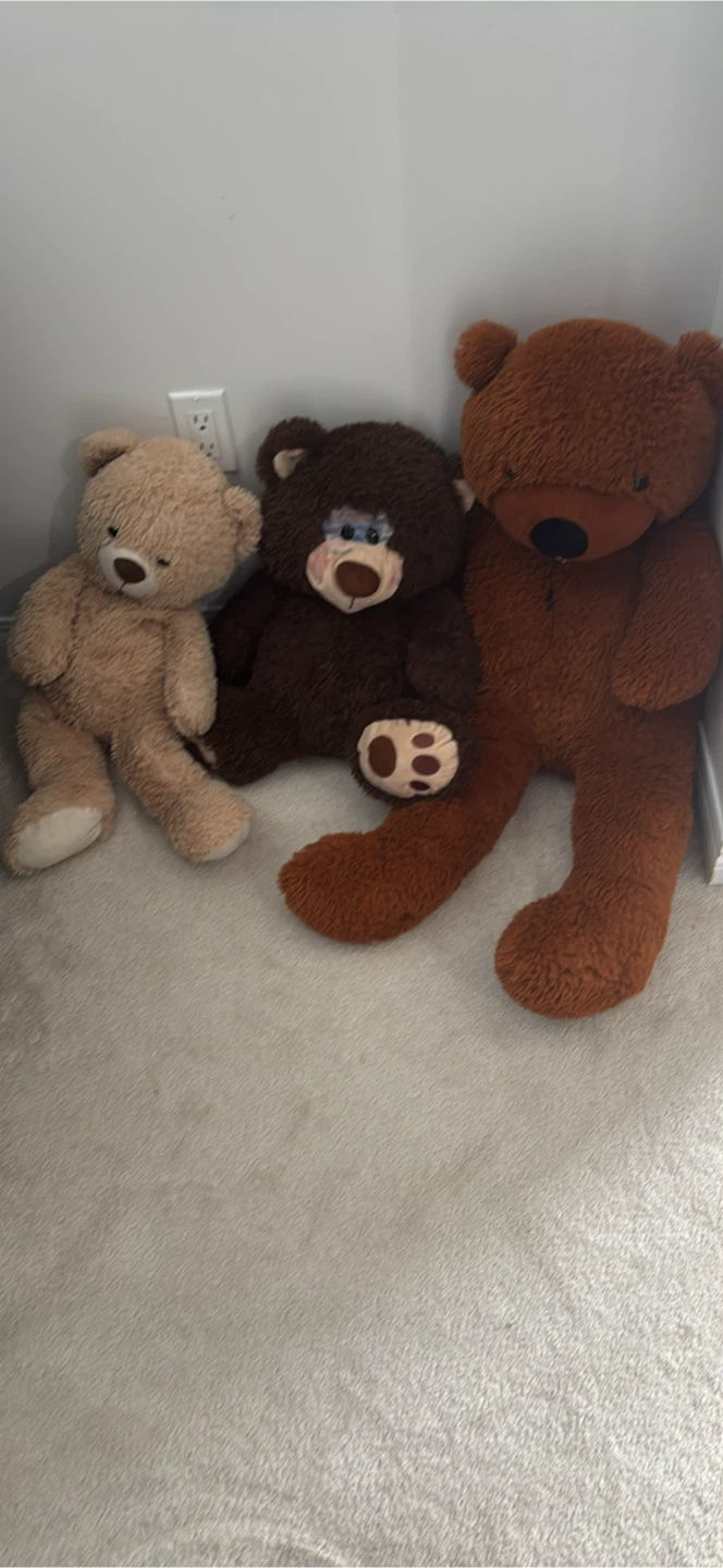 Set of 3 Plush Teddy Bears