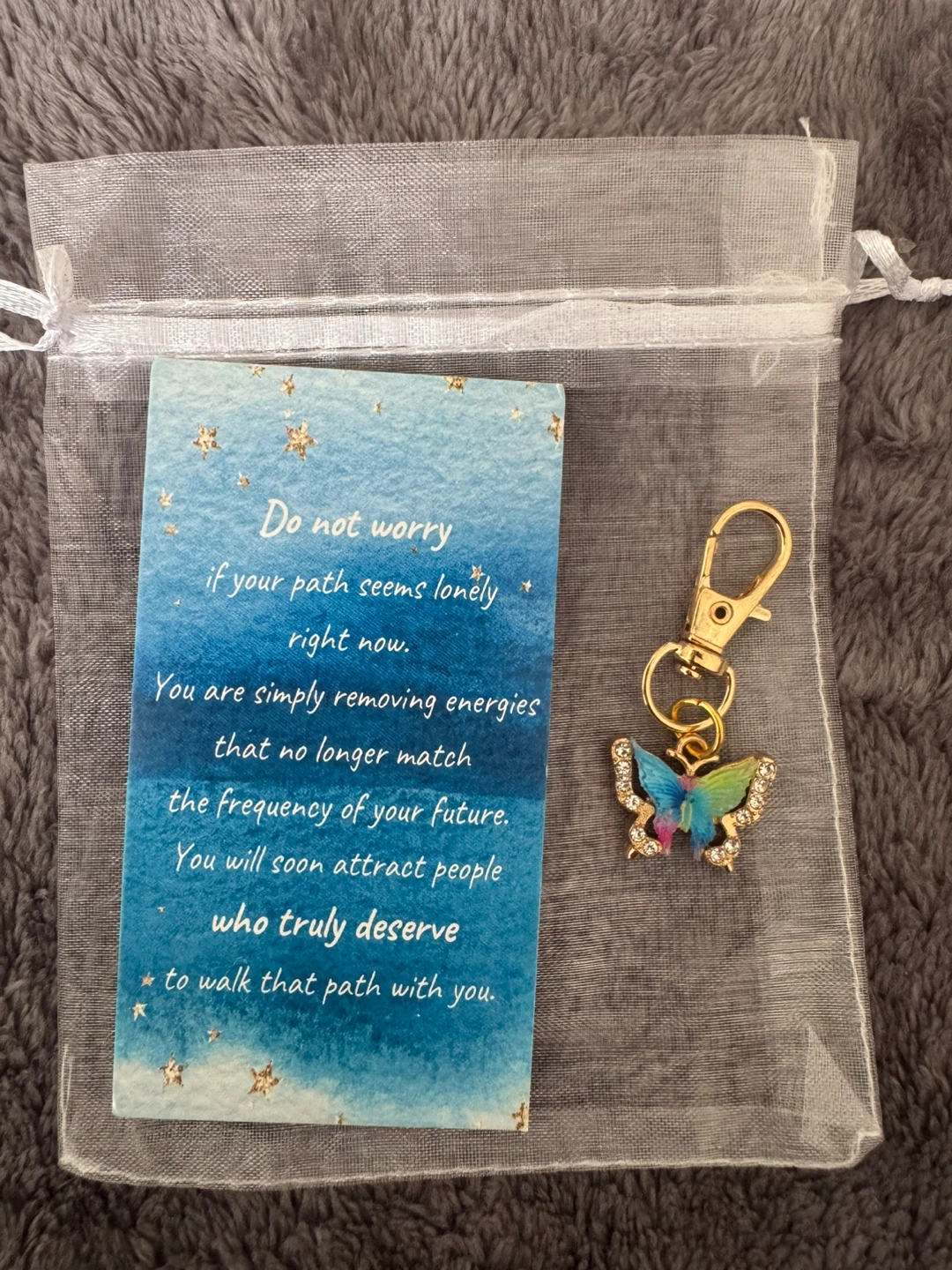 Butterfly Keychain Party Gift Set with Affirmation Cards - photo 2