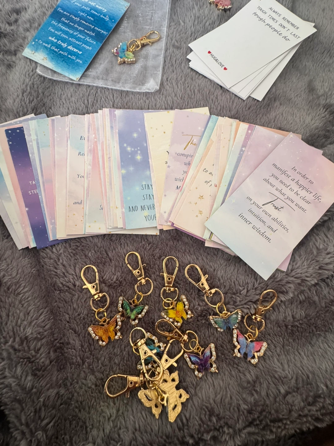Butterfly Keychain Party Gift Set with Affirmation Cards - photo 3