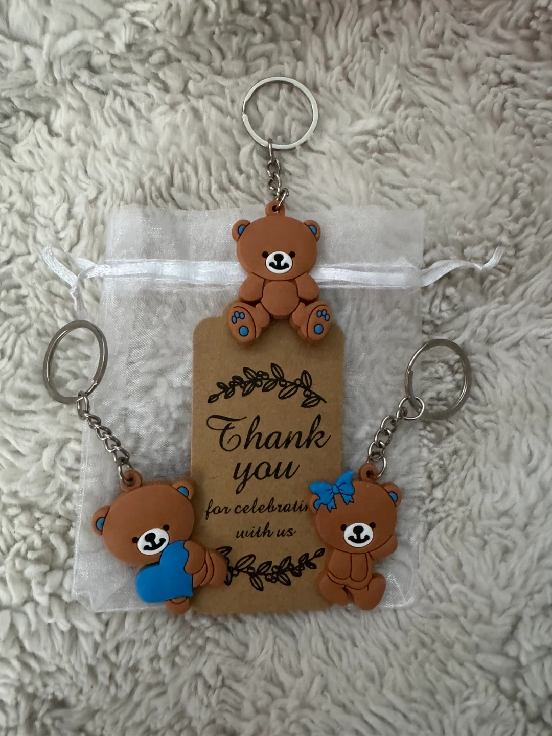 3 kinds of Bear Keychains thank u gift sets