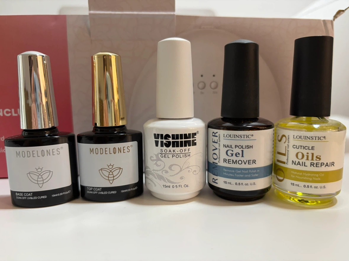 UV LED Nail Lamp + 5 gel products - photo 3