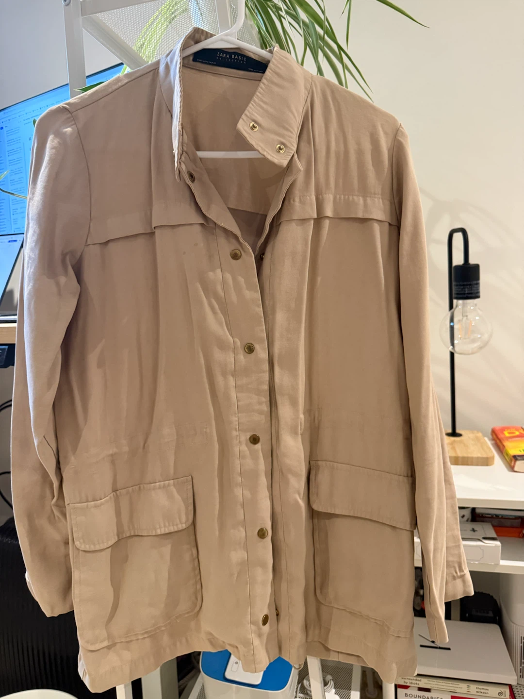 Zara Basic Beige Utility Jacket