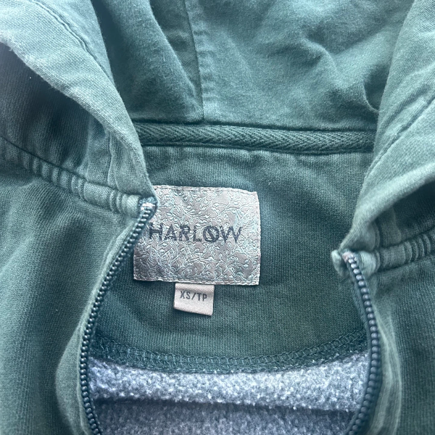 Harlow Forest Green Cropped Zipup Hoodie - photo 3