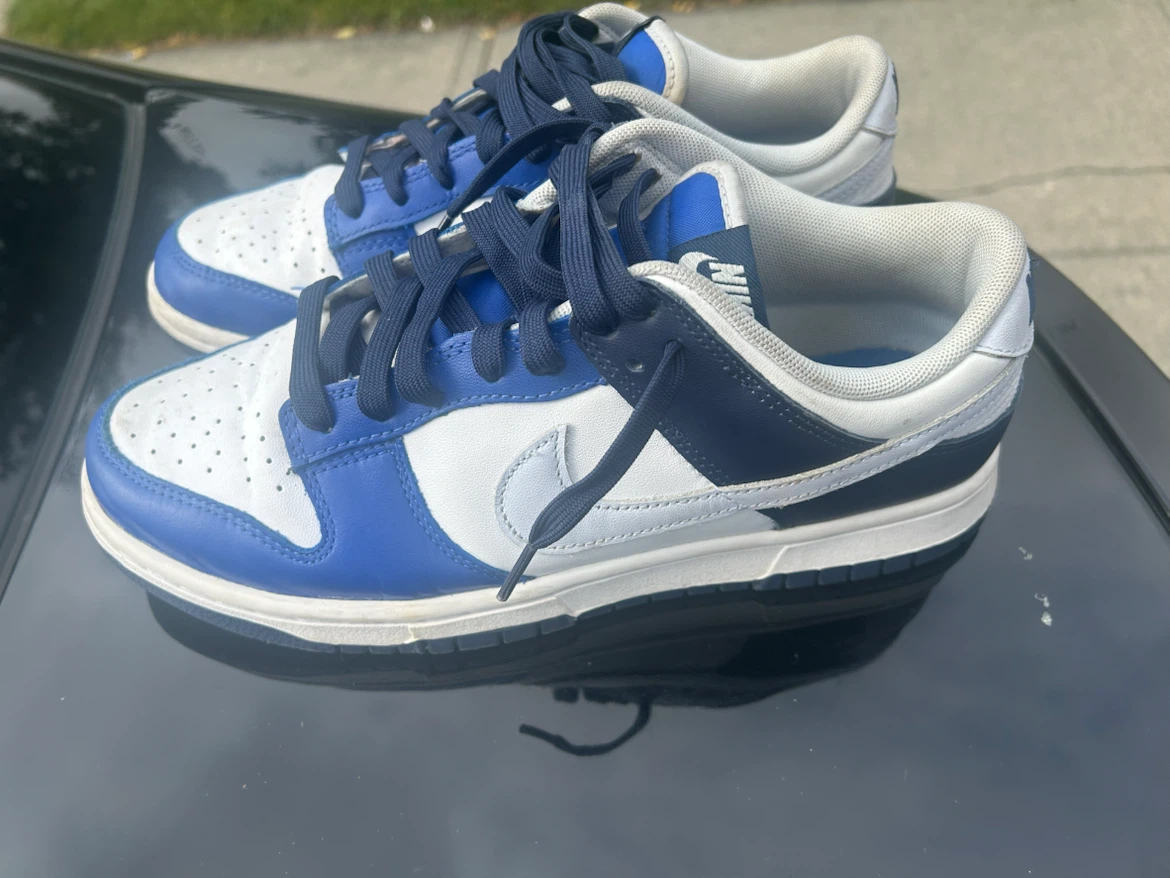 Nike Dunk Low Retro Blue and White - photo 2