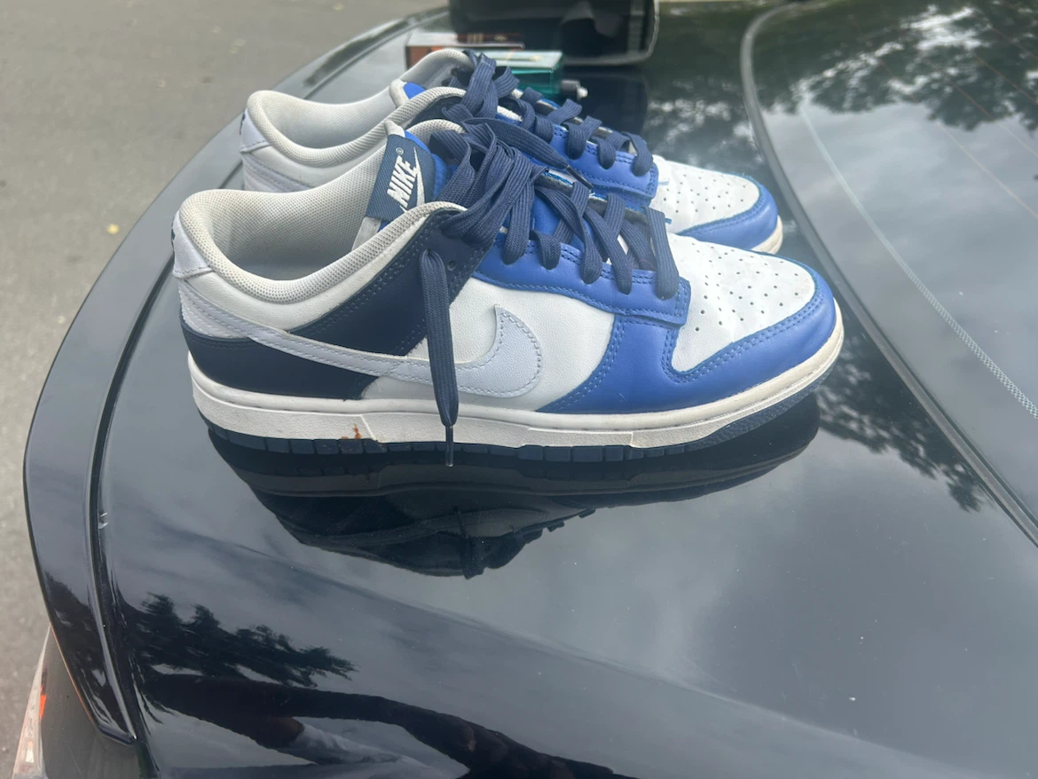 Nike Dunk Low Retro Blue and White - photo 3