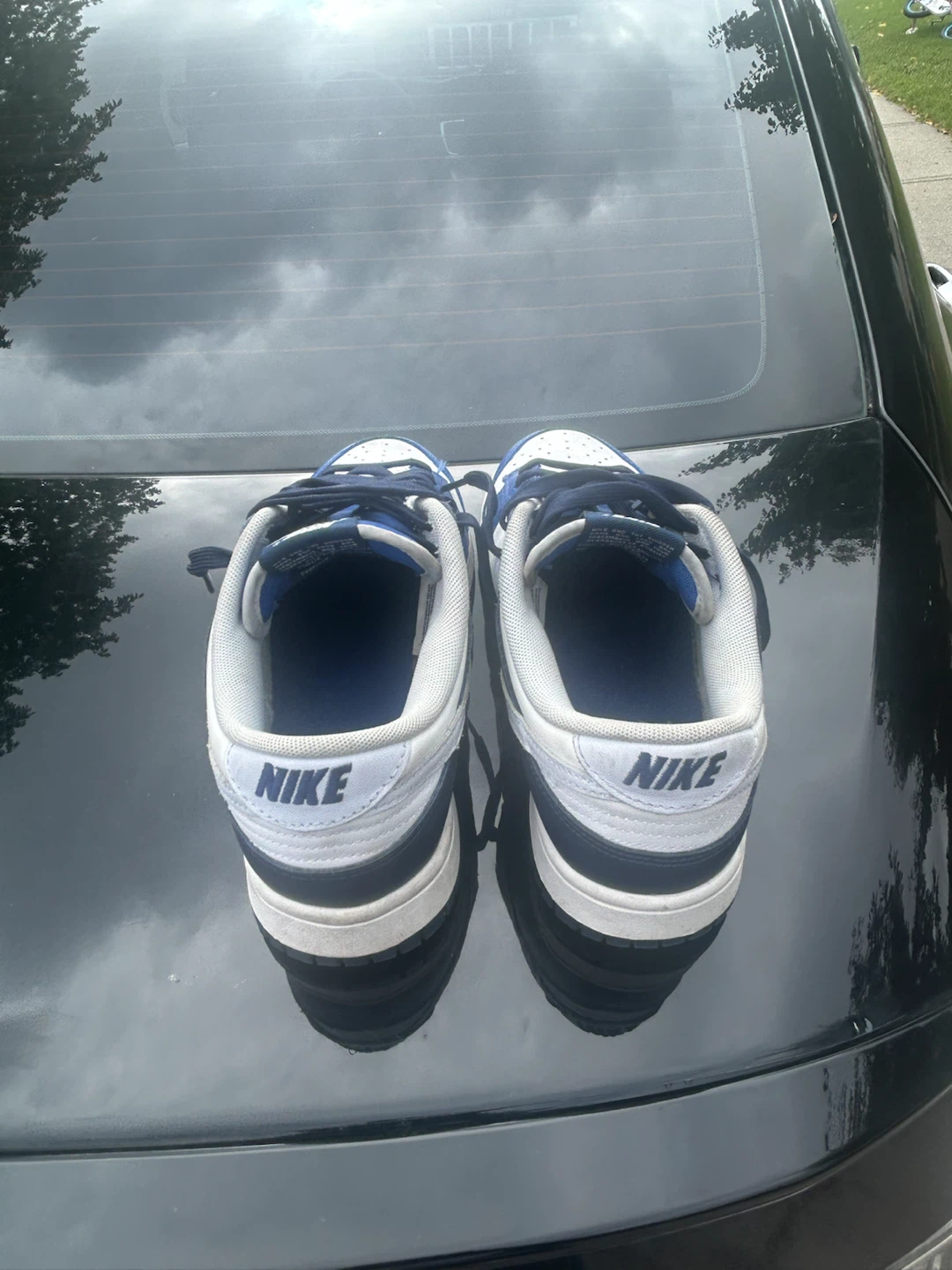 Nike Dunk Low Retro Blue and White - photo 4