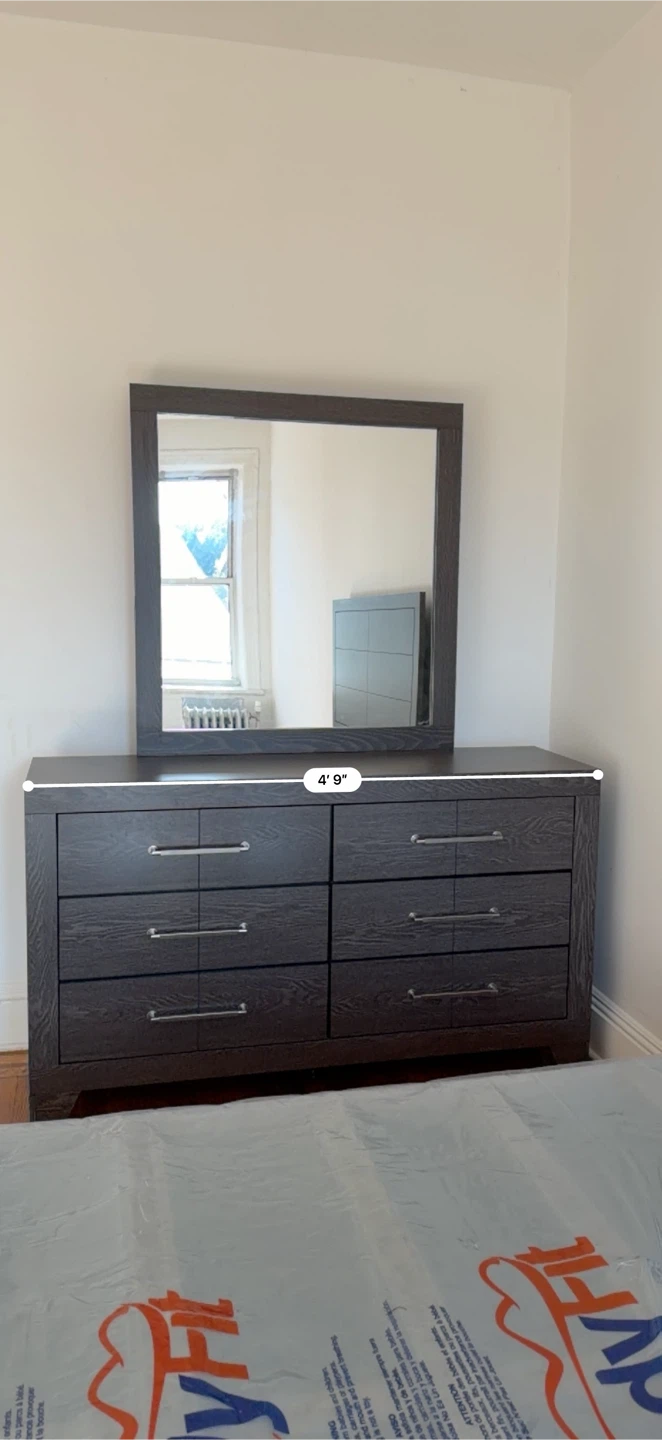 Dark Wood Dresser with Mirror