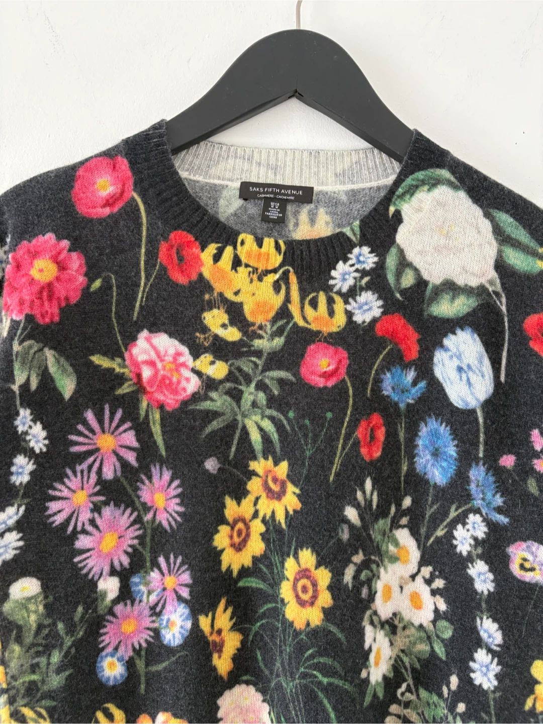 Saks Fifth Avenue Floral 100% Cashmere Sweater - photo 4
