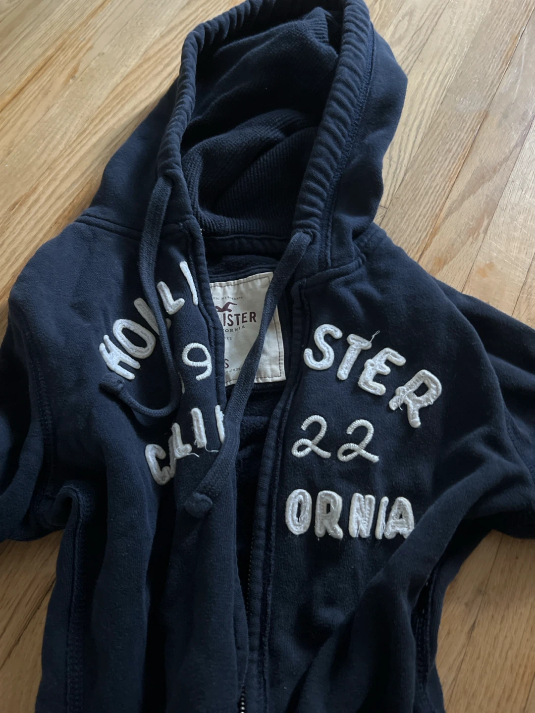 Vintage navy hollister Zip-Up Hoodie